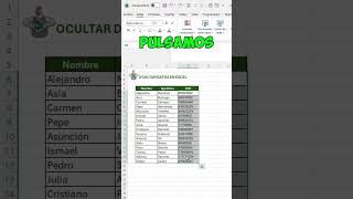 COMO OCULTAR DATOS en EXCEL excel [upl. by Aneris]