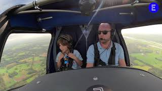 7YearOld Feddes Debut Electric Flight with Dad in the Pipistrel Velis Electro at EFlight Academy [upl. by Aneekat]