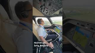 EMBRAER PRAETOR 600 APPROACH AND LANDING IN SOFIA BULGARIA COCKPIT VIEW [upl. by Nekal257]