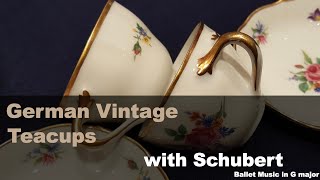 German Vintage teacups Meissen Dresden Bavaria Rosenthal etc with Schubert Ballet Music [upl. by Forlini]