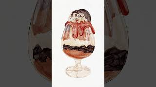 Realistic Watercolor for Procreate  Chocolate dessert Drawing shorts watercolor procreate [upl. by Tamaru135]