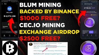 Blum Mining  CEXIO Tap To Mine  Free Crypto Mining App 2024  New Mining App  CEXP Token [upl. by Enttirb888]