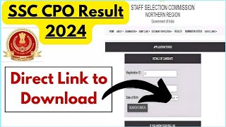 SSC CPO SI Scorecard Out  SSC CPO Result 2024 kaise dekhe [upl. by Sherrill]