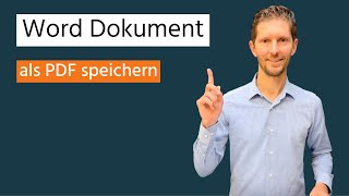 Word 365 Windows Dokument als PDF speichern [upl. by Analim]