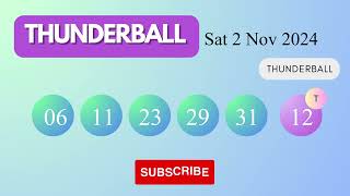 Thunderball Draw Results on Sat 2 Nov 2024 The National Lottery UK [upl. by Philemol202]