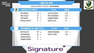 Lindfield CC 2nd XI v Edenbridge CC Kent 1st XI [upl. by Irehs]