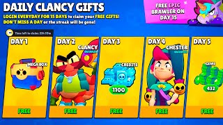 DAILY CLANCY FREE GIFTS🎁 NEW BRAWLER Box Opening  Brawl Stars [upl. by Chabot]