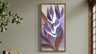 How to Create Abstract Botanical Flowers in Soft ShadesEasy for Beginners art easyart flowers [upl. by Eirene]