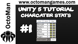 Unity 5 Tutorial Character Stats 1  User Interface amp Base Classes [upl. by Raynold]