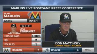 Don Mattingly  Miami Marlins at Atlanta Braves 07012016 [upl. by Harat]