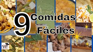 ✅️9 COMIDAS FÁCILES PARA CUALQUIER DIA DE LA SEMANA [upl. by Clothilde]