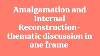 Amalgamation and Internal Reconstruction thematic discussion on one frame [upl. by Airdnoed]