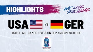 Highlights  USA vs Germany  2023 IIHFWorlds [upl. by Cutter]