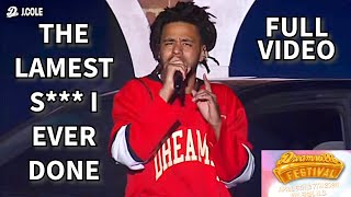 J COLE FULL APOLOGY TO KENDRICK LAMAR AT DREAMVILLE FEST [upl. by Ayanej]