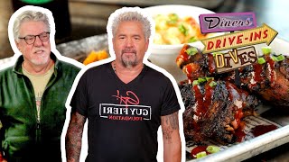 Guy Fieri Eats Caribbean Jerk Chicken with Bruce McGill  Diners DriveIns and Dives  Food Network [upl. by Aliuqahs]