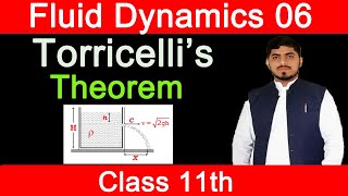 Torricellis Theorem  Fluid Dynamics  Chapter 6  Physics  Class 11 By Mubashar Ahmad [upl. by Docila]