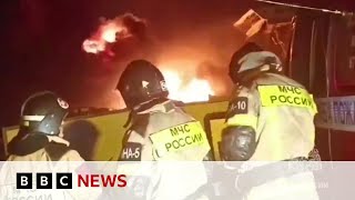 Petrol station inferno kills dozens in Russia – BBC News [upl. by Kushner]