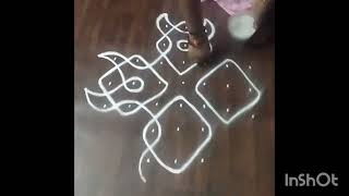 very easy and simple 🌺🌺kambi kolam 🌺7 dots 3line3🌺🌺easy muggulu 🌺🌺 [upl. by Schlosser]