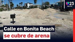 Arena de una playa de Florida cubre toda una calle en Bonita Beach tras el paso del huracán Milton [upl. by Ackler]