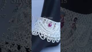 Silver anklet designs silveranklets silverjewllery amazing viralshort latestsilverpayaldesigns [upl. by Marquez]