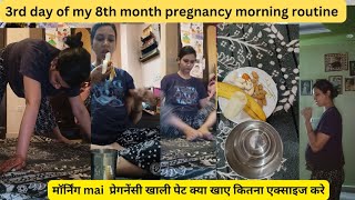 My 8 3rd dayMonths Pregnancy Morning Routine 🤰🏻What I eat in Day During Pregnancy pregnancy yt [upl. by Auqinet312]