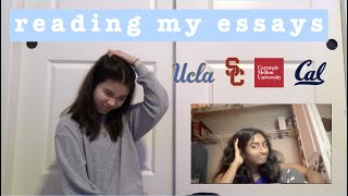 reading my college essays ucla berk cmu usc [upl. by Elleinwad]