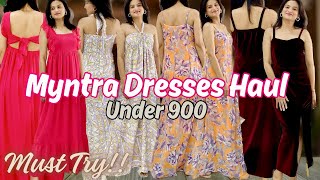 Maxi Dress Haul Myntra l Myntra Party Dress Haul l Dress Haul l Vacation Outfit ideasmyntra dress [upl. by Gradeigh]