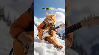 Cute cat playing guitar 🎸 cat catlover catshorts funny ai kitten [upl. by Pascale]