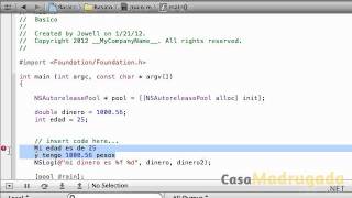 Tutorial Objective C  4  Mas Sobre Variables [upl. by Enella]