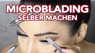 AUGENBRAUEN MICROBLADING selber machen  DIY  Stephie Tilak [upl. by Yesnikcm]