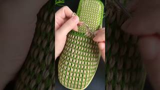 Handmade shoes tutorial video Handmade wool slippers Handmade Crochet Slippers [upl. by Meerak]