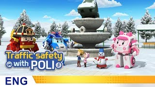 Trafficsafety with Poli  19Snowy day safety rules [upl. by Ellerol891]