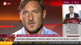 Totti e lintervista esclusiva a Roma TV [upl. by Portuna725]