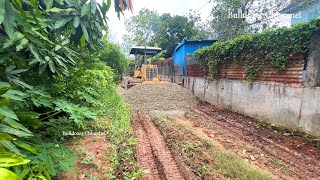 Amazing Project Rebuilding Road By Komatsu D20P Dozer Pushing Gravel amp 5Ton Truck Unloading Gravel [upl. by Baynebridge]