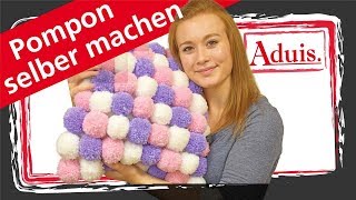 Pompon Kissen selber machen [upl. by Shimberg]