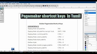 Adobe Pagemaker shortcut keys tutorials in tamil by C A Raja [upl. by Kire]