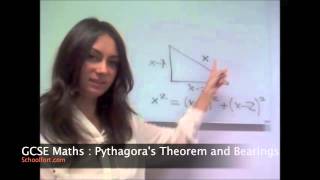 Pythagoras Theorem and Bearings GCSE Maths H Exam Question [upl. by Ahsitra]