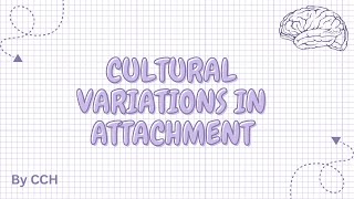 AQA ALEVEL PSYCHOLOGY  Attachment Cultural Variations in Attachment [upl. by Oiznun]