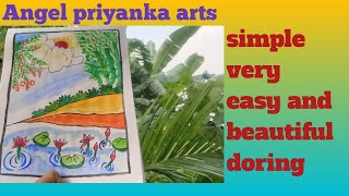 simple very easy and beautiful doring ।। painting ।। angel priyanka arts 🖌️🎨।।  painting [upl. by Genaro]