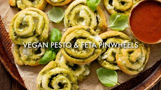 Vegan Pesto amp Feta Pinwheels  This Savory Vegan [upl. by Wurster]