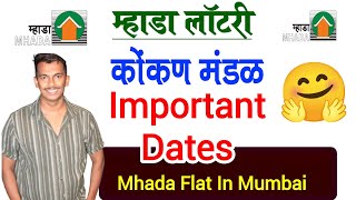 म्हाडा लॉटरी कोंकण Important Dates  Mhada Konkan Board Lottery Important Dates 2024 [upl. by Allekim]