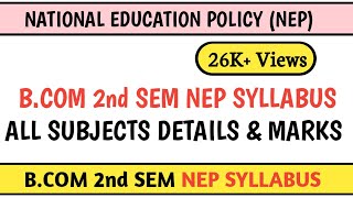 BCOM 2nd SEMESTER NEP SYLLABUS  2nd SEMESTER BCOM NEP SYLLABUS  HORIZON CLASSES [upl. by Blunt139]