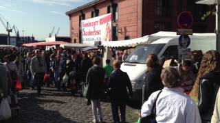 360 Grad Blick über den Hamburger Fischmarkt im Sonnenschein [upl. by Chet781]