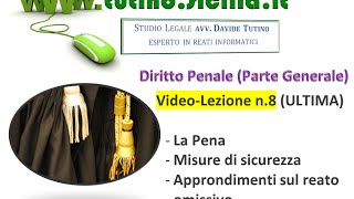 Diritto Penale Parte Generale Video Lezione n8 La pena misure di sicurezza [upl. by Eanom80]