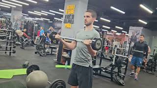 Wide Grip Barbell Curl Exercise [upl. by Bedad368]