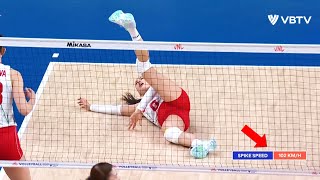 TOP 20 Craziest Spikes in Womens Volleyball History [upl. by Avihs]