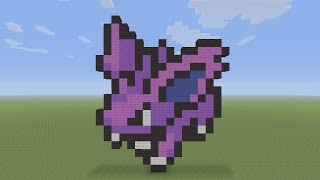 Minecraft Pixel Art  Nidoran M Pokemon 32 [upl. by Atteloj]