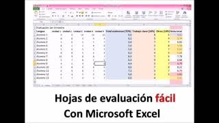 Evaluar fácil con Excel Perfecto para maestros y profesores Poner notas [upl. by Anihtyc]