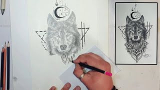 How To Draw Wolf with graphite Pencil arslarts [upl. by Yenruoj471]