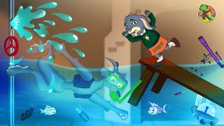 Wolf and Seven Little Goats  Inventor Goat  Flooding  KONDOSAN English  Bedtime Stories for Kids [upl. by Suidaht]